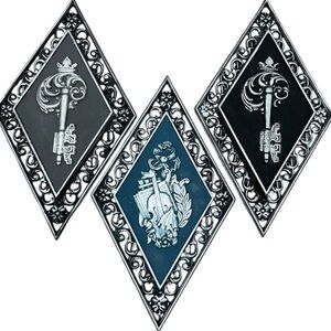 Vintage MCM Syroco Key & Violin Wall Plaques - Set of 3 Diamond Shape Wall Decor